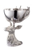 Figurina Ren Craciun aluminiu argintiu 30,5x25,5x43h