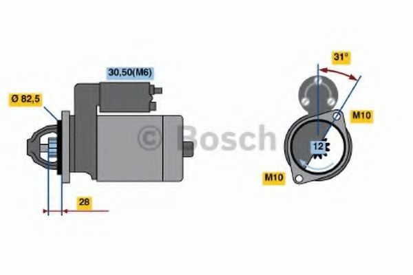 Starter MERCEDES SPRINTER 3,5-t caroserie (906) (2006 - 2016) BOSCH 0 986 021 360