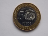 5 PESOS 1997 REPUBLICA DOMINICANA -COMEMORATIVA