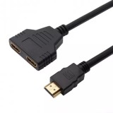Cablu adaptor HDMI la 2x HDMI aurit spitter
