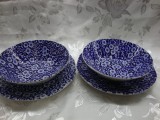 SET / SERVICIU MIC DEJUN DIN PORTELAN ENGLEZESC STAFFORDSHIRE BURLEIGH CALICO