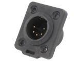 Conector XLR soclu tată 5 PIN lipire neagră 3A