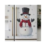 Cumpara ieftin Sticker/Autocolant Craciun pentru Frigider Om de Zapada 40x60cm - 923353