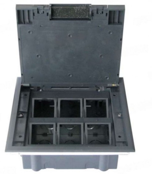 Doza incastrata in pardoseala 12 module IP30 IK10 compatibil aparataj modular TEM