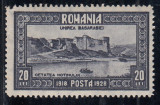 ROMANIA 1928 LP 78 I - 10 ANI UNIREA BASARABIEI EROARE LIPSA PUNCT DUPA 1918 MNH