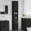 VidaXL Dulap de baie &icirc;nalt cu ușă Negru 30 x 35 x 192 cm Lemn compozit 883335