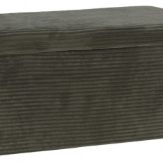 Bancheta cu spatiu pentru depozitare Ottoman, Excellent Houseware, 76x40x38 cm, max 160 kg, velur, verde inchis