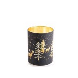 Candela Craciun sticla neagra aurie cu led &Oslash; 9 x 12,5 H