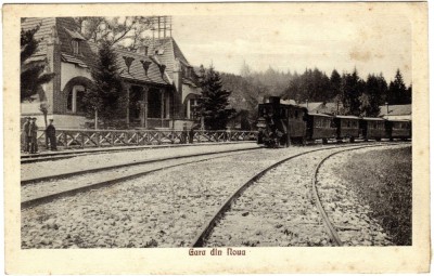 SV * NOUA Brasov * GARA * 1925 * Locomotiva cu aburi * Tren foto