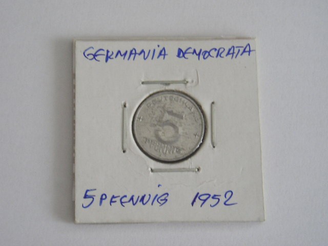 C50 - Moneda foarte veche - Germania Democrata DDR - 5 pfennig - 1952