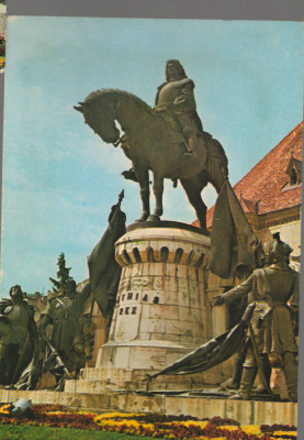 CPIB 17227 CARTE POSTALA - CLUJ NAPOCA. STATUIA LUI MATEI CORVIN foto