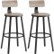 VASAGLE Set de 2 scaune de bar inalte cu spatar, cadru din otel, industrial, 54x99cm, gri stejar Household NewTrend