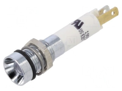 Lampă de control LED albă 24V &amp;Oslash;8mm plastic foto