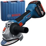 Bosch GWS 18V-8 - Polizor unghiular cu 1 acumulator Li-Ion 18 V 4 Ah 125 mm valiza plastic