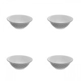 Set boluri, 4 piese, 450 ml, Portelan, Alb model