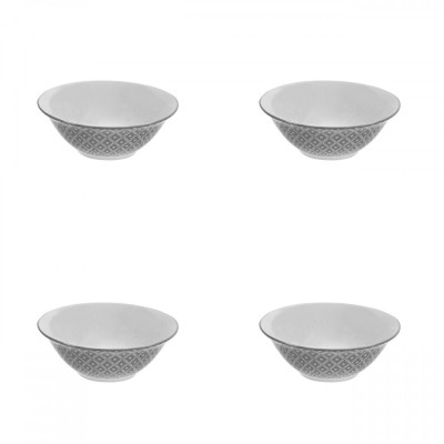 Set boluri, 4 piese, 450 ml, Portelan, Alb model foto