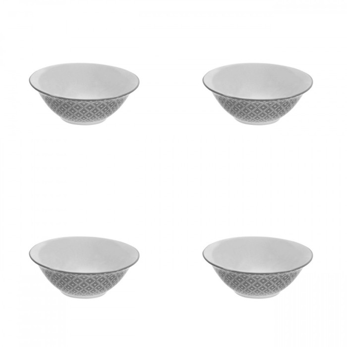 Set boluri, 4 piese, 450 ml, Portelan, Alb model