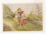 FA100 -Carte Postala- GERMANIA - Adrian Ludwig Richter, Kinder mit Schmetterlingen - Leipzig museum, necirculata