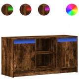 Cumpara ieftin Dulap TV cu LED, stejar fumuriu, 100x34x50 cm, lemn prelucrat