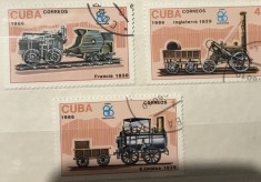 (A) Timbre straine serii tematica Tehnica Locomotive Cuba