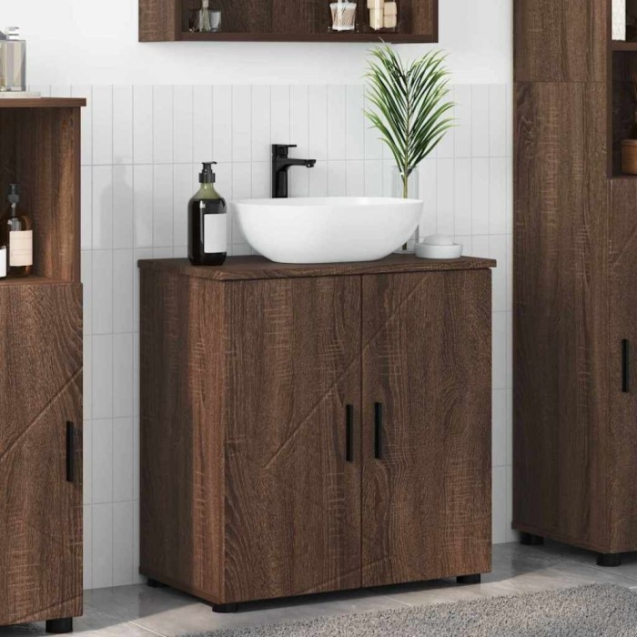 vidaXL Dulap de Baie cu raft Stejar brun 61 x 35 x 64 cm Lemn compozit 883291