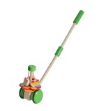 Jucarie de impins ajustabila din lemn, Caruselul Verde, 18 luni+