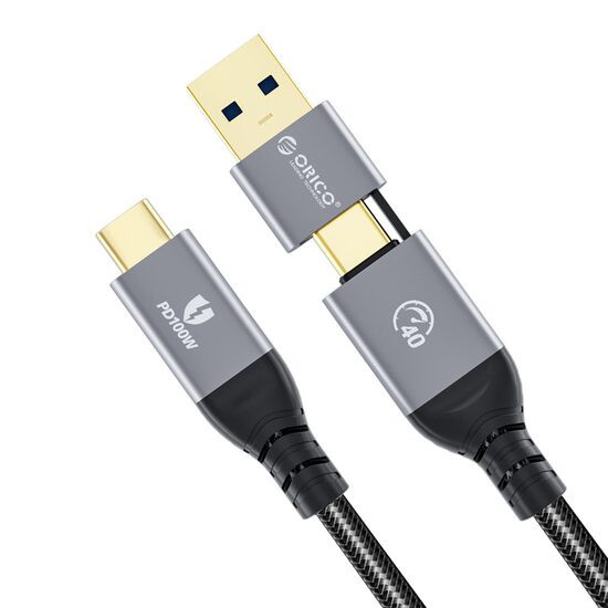 Cablu USB Orico ACC40 100W USB Type-C - USB Type-C sau USB Type A 1m negru