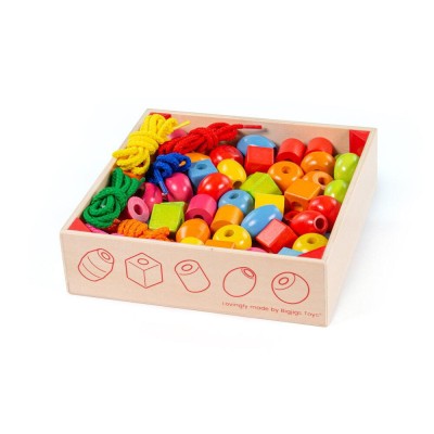 Set margele din lemn pentru insirat PlayLearn Toys foto