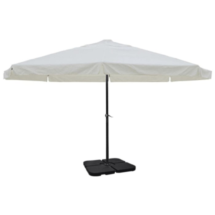 vidaXL Umbrelă de soare de grădină din aluminiu cu bază portabilă, alb 271716