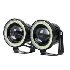 Set 2 proiectoare auto LED cu Angel Eyes, 76mm, 6000k, 40w