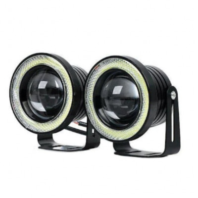 Set 2 proiectoare auto LED cu Angel Eyes, 76mm, 6000k, 40w foto