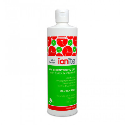 Gel Fluorizare, Ionite, cu Xylitol si Vitamina E, Fara Gluten, 1.23%, 500ml, Aroma Menta foto