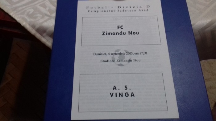 program FC Zimandu Nou - AS Vinga