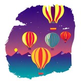 Sticker decorativ, Baloane, Multicolor, 64 cm, 8505ST
