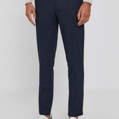 Sisley Pantaloni bărbați, culoarea albastru marin, model drept