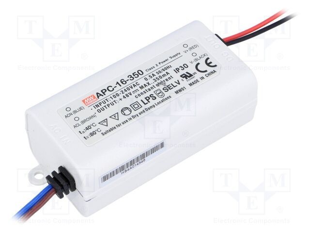 Alimentator pulsatoriu LED MEAN WELL 16,8W 12&divide;48VDC 350mA 90&divide;264VAC