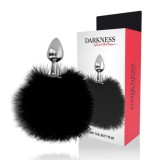 DARKNESS - EXTRA ANAL BUTTPLUG WITH TAIL BLACK 7 CM, DARKNESS ANAL