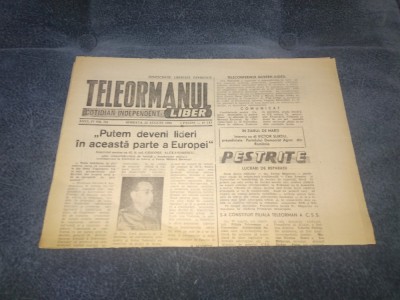 ZIARUL TELEORMANUL LIBER 22 AUGUST 1992 foto