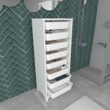 Kommode Lur&oslash;y mit 8 Ablagek&ouml;rben Wei&szlig; [en.casa] HausGarden Leisure