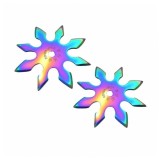 Cumpara ieftin Set doua stele de aruncat DEPOX&reg;, 8 colturi, metalic, multicolor, 10 cm