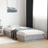 VidaXL Cadru de pat, gri beton, 90x200 cm, lemn prelucrat