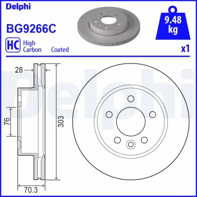 DELPHI BG9266C Disc frana foto