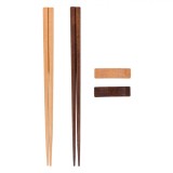 Set Bete Chopsticks cu Suport, 2 Bucăți, Lemn, Naturale și &Icirc;nchise la Culoare, Oem
