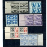 SUA - Lot mărci Posta Aeriana in blocuri de 4, cu Plate Number, neuzate
