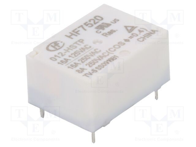 Releu electromagnetic SPST-NO 12VDC 16A HONGFA RELAY