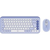 Kit tastatura + mouse Logitech Pop Icon Combo, Wireless, Lilac/Off White