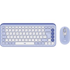 Kit tastatura + mouse Logitech Pop Icon Combo, Wireless, Lilac/Off White