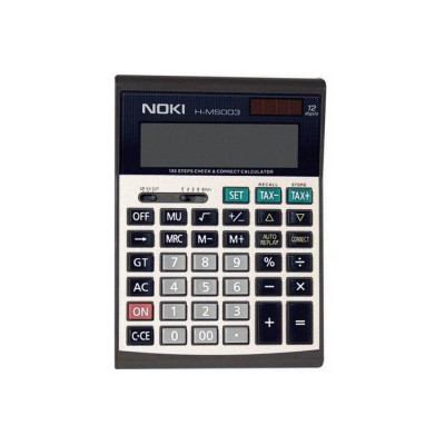 Calculator de Buzunar cu Functie Taxe Noki HMS003, 12 Caractere, Alimentare Dubla, Gri, Calculator 12 Digiti, Calculator Buzunar, Calculatoare Buzunar foto