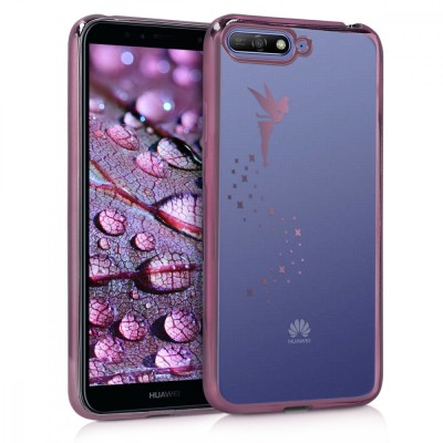 Husa pentru Huawei Y6 (2018), Silicon, Roz, 45286.02 foto