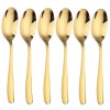 Set 6 linguri Pufo Simple pentru cafea, ceai, desert, otel inoxidabil, auriu, 20 cm
